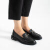 Loafers negri de damă din piele naturală April