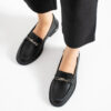 Loafers negri de damă din piele naturală April