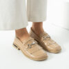 Loafers damă bej din piele naturală lăcuită Taomina