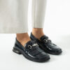 Loafers bleumarin din piele naturală lăcuită pentru femei Taomina