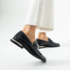 Loafers bleumarin din piele naturală lăcuită pentru femei Taomina