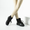Botine damă negre tip apres-ski din piele naturală cu lână de miel Mumbai