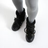Botine damă negre tip apres-ski din piele naturală cu lână de miel Mumbai