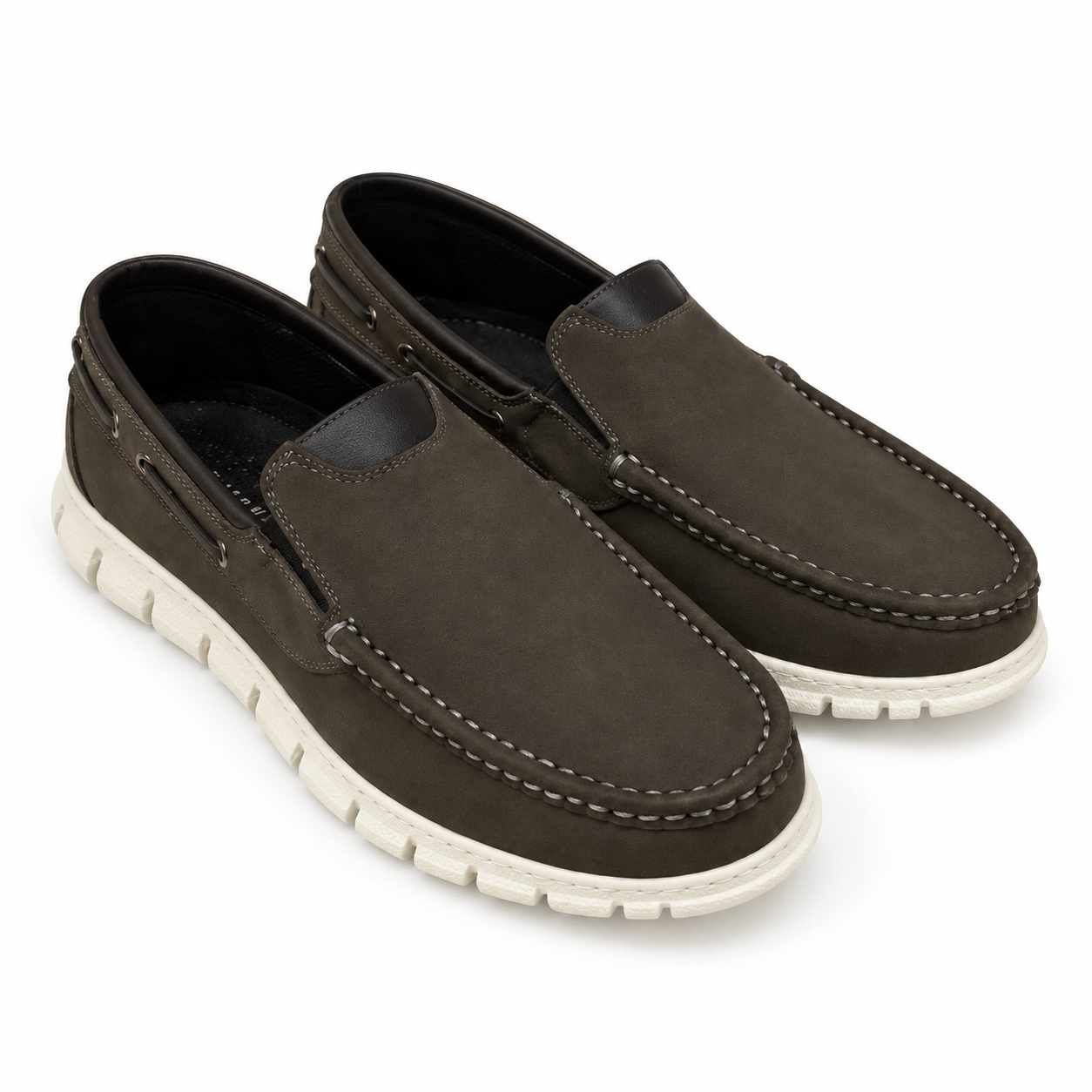 Mocasini bărbătești gri Frankfurt din piele naturală Mocasini bărbătești gri Frankfurt din piele naturală