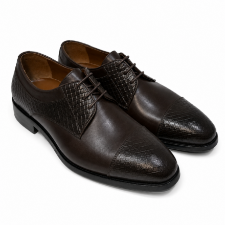 Pantofi bărbătești eleganți din piele naturală, maro închis, Hamburg