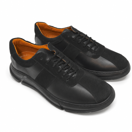 Pantofi sport-eleganți negri pentru bărbați din piele naturală Essen