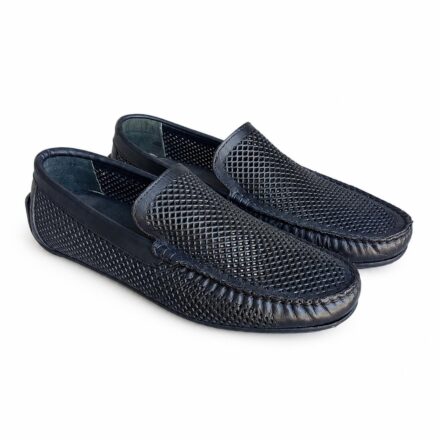 Mocasini bărbătești bleumarin din piele naturală Rostock