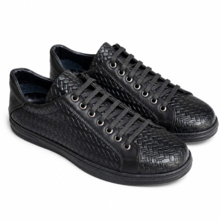 Pantofi sport-eleganți negri pentru bărbați din piele naturală Peter