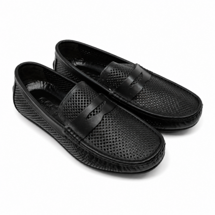 Mocasini bărbătești negri din piele naturală Hannover