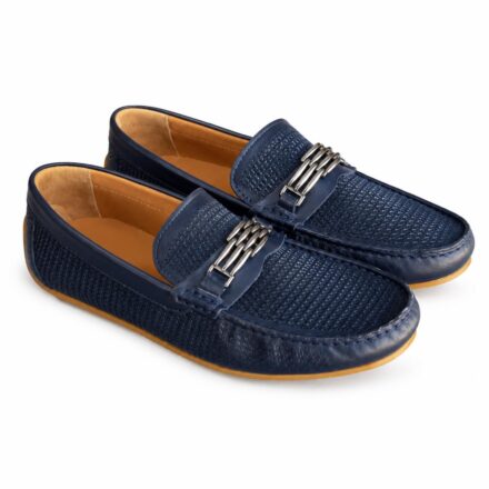 Mocasini bărbătești bleumarin din piele naturală Daniel