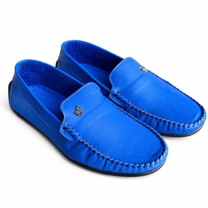 Mocasini bărbătești albaștri din piele naturală Jerry
