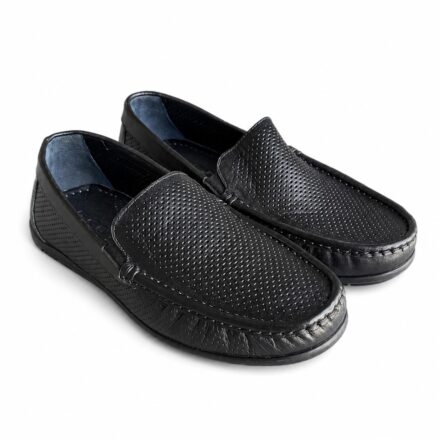 Mocasini bărbătești negri din piele naturală Rostock
