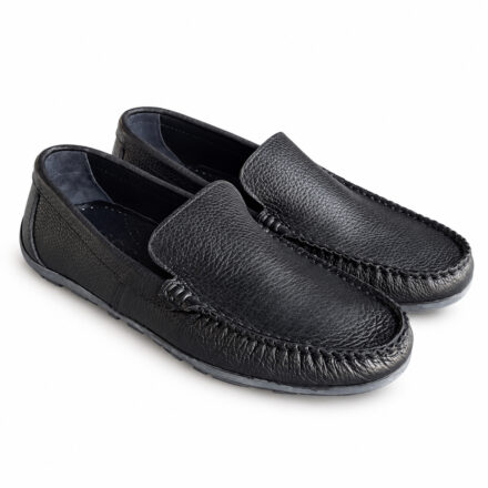 Mocasini negri pentru bărbați din piele naturală Frank