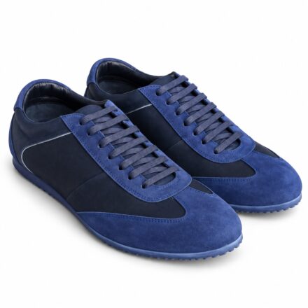 Adidași bărbătești bleumarin din piele naturală Noel