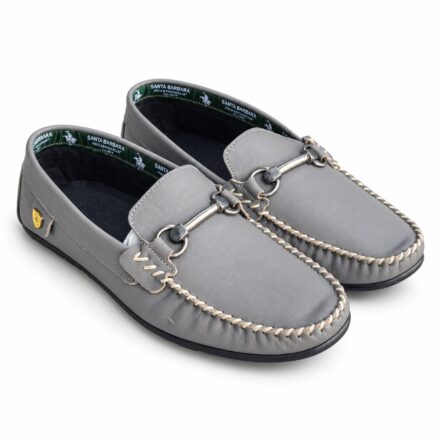 Mocasini bărbătești gri Roger din piele naturală