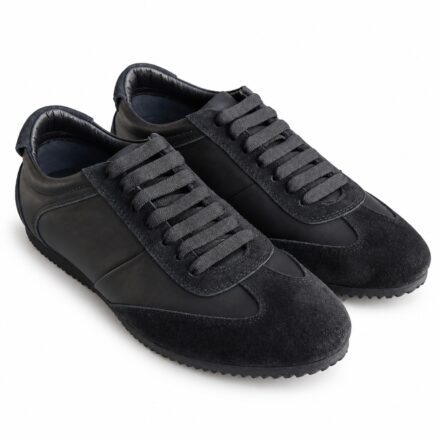 Adidași negri din piele naturală pentru bărbați Noel