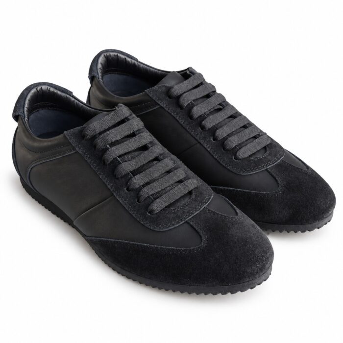 Adidași negri din piele naturală pentru bărbați Noel