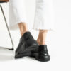 Pantofi oxford de damă negri din piele naturală Carama