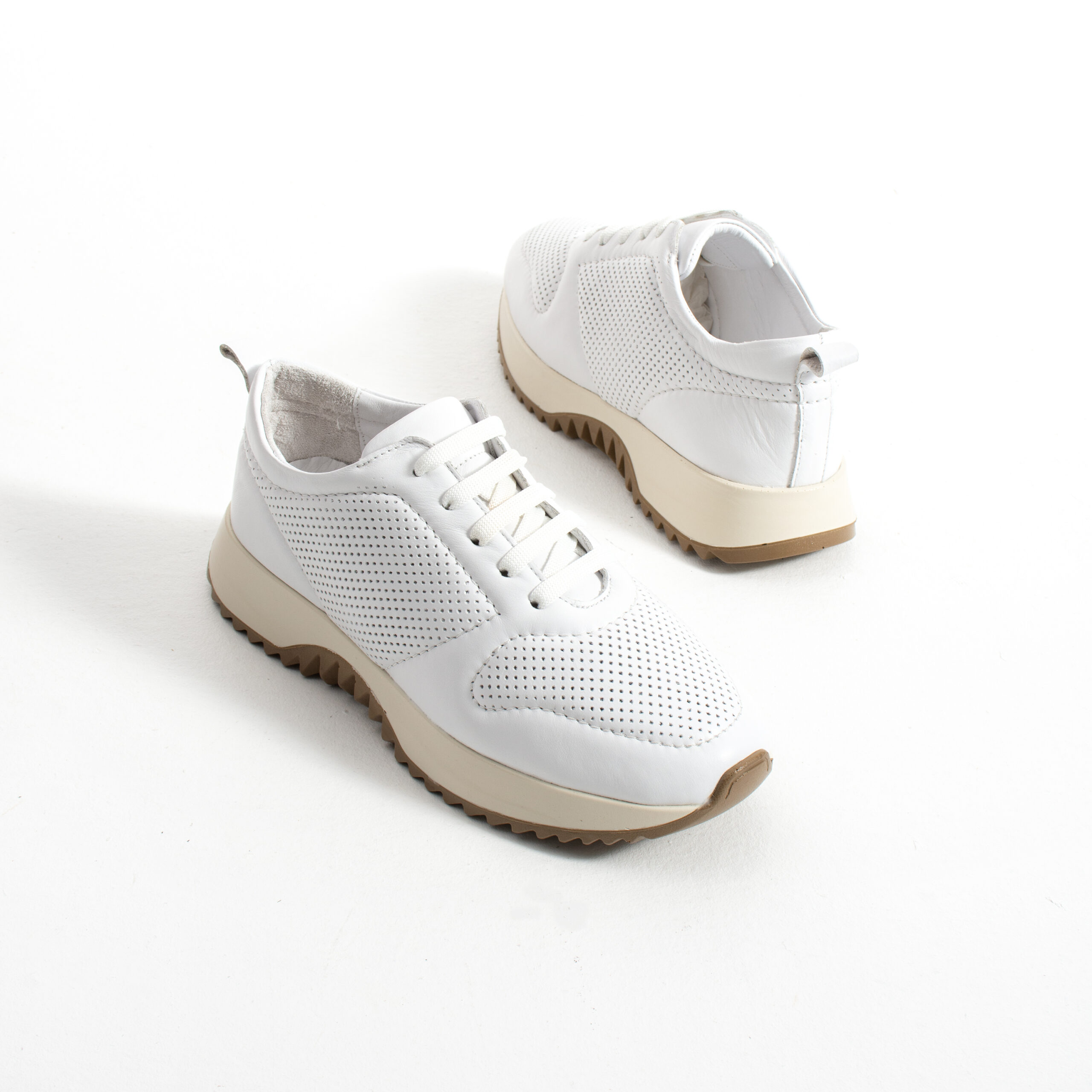 Sneakers albi din piele naturală pentru femei Belem Sneakers albi din piele naturală pentru femei Belem