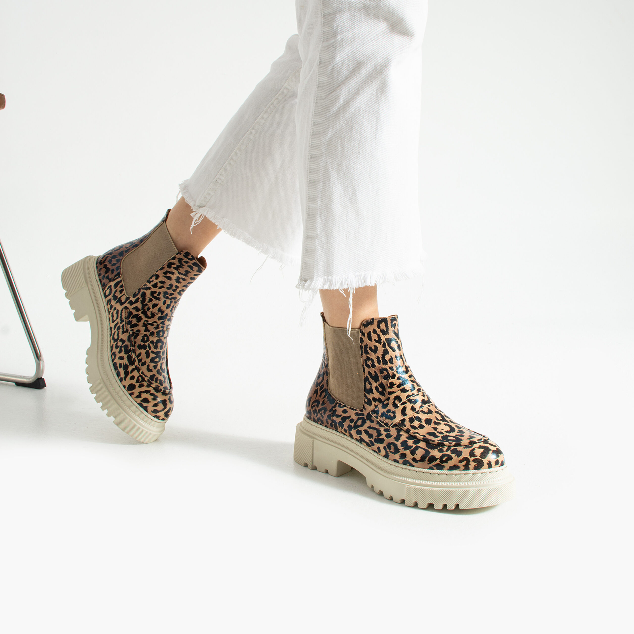 Botine Chelsea leopard din piele naturală Francesca Botine Chelsea leopard din piele naturală Francesca