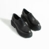 Pantofi oxford de damă negri din piele naturală Mia