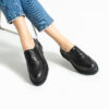 Pantofi oxford de damă negri din piele naturală Mia