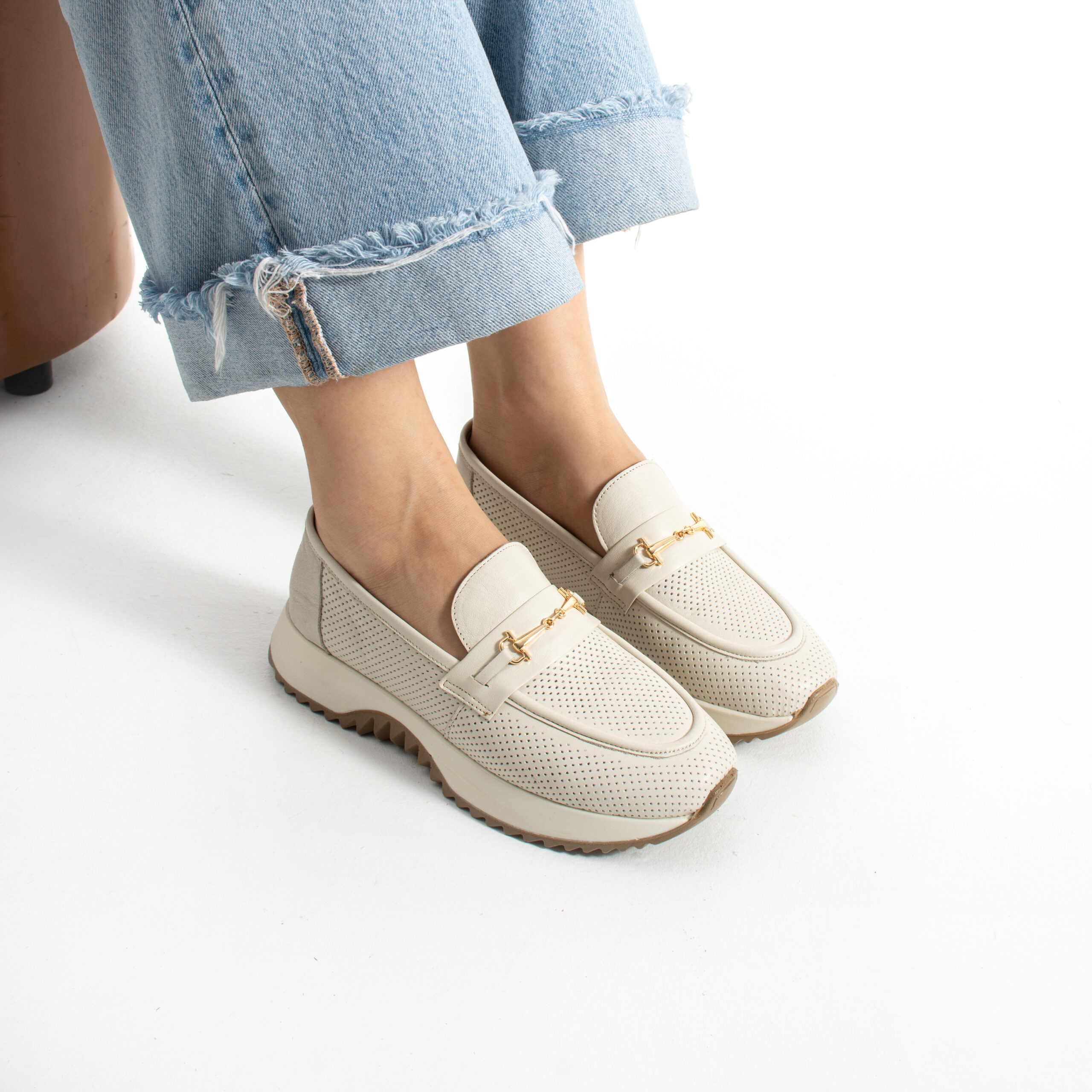 Mocasini damă din piele naturală bej Salta Mocasini damă din piele naturală bej Salta
