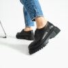 Pantofi oxford de damă negri din piele naturală Mia