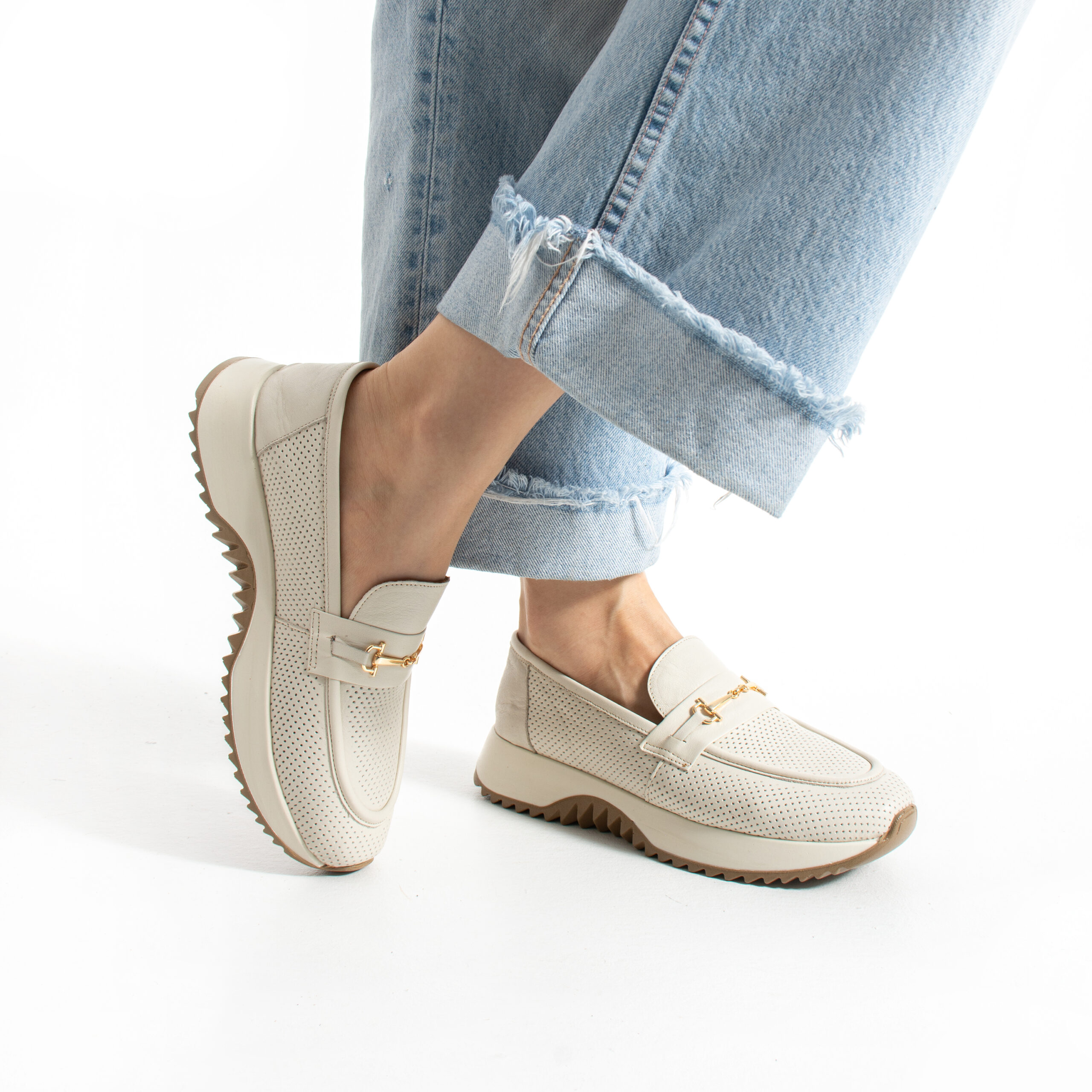 Mocasini damă din piele naturală bej Salta Mocasini damă din piele naturală bej Salta