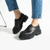 Pantofi oxford de damă negri din piele naturală Mia