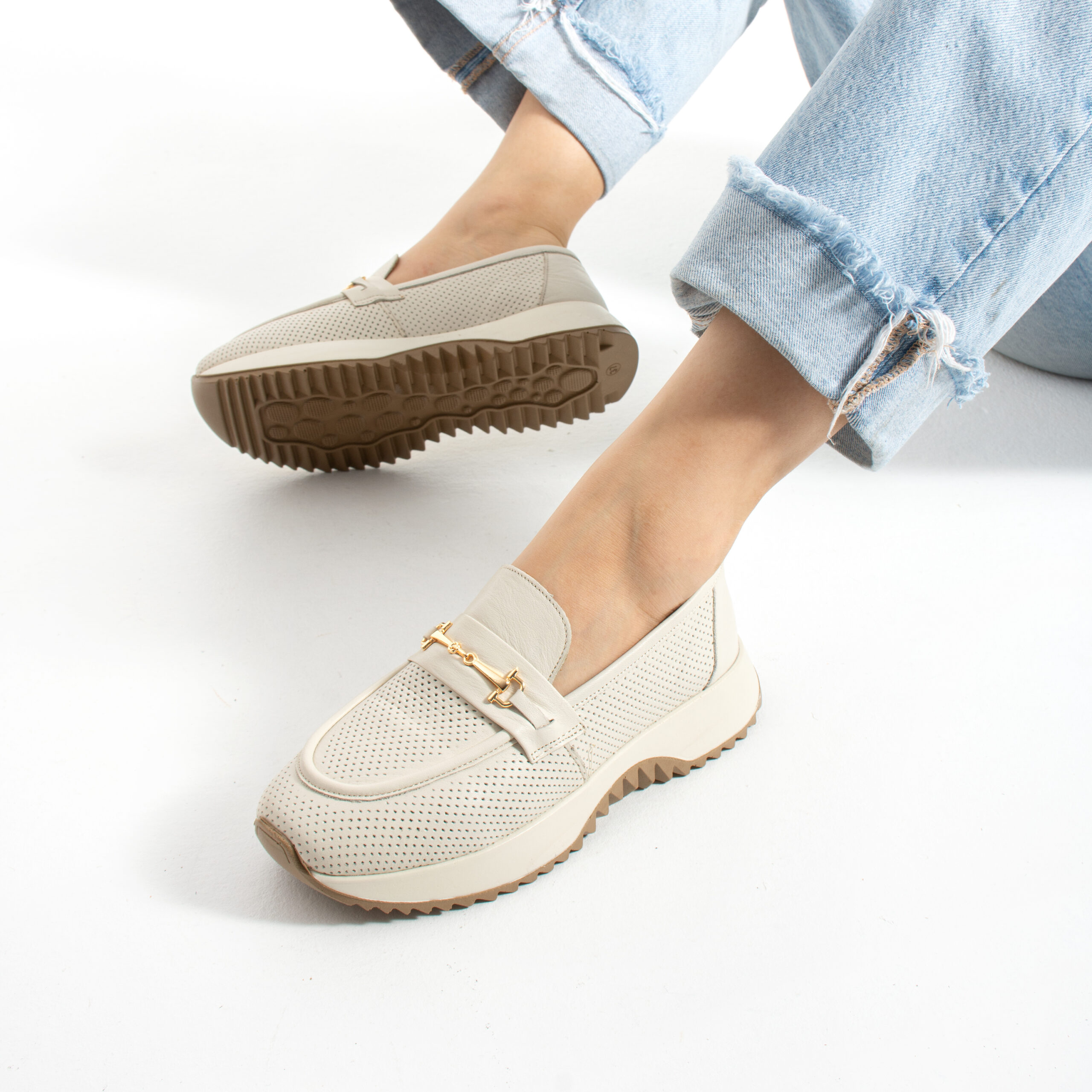 Mocasini damă din piele naturală bej Salta Mocasini damă din piele naturală bej Salta