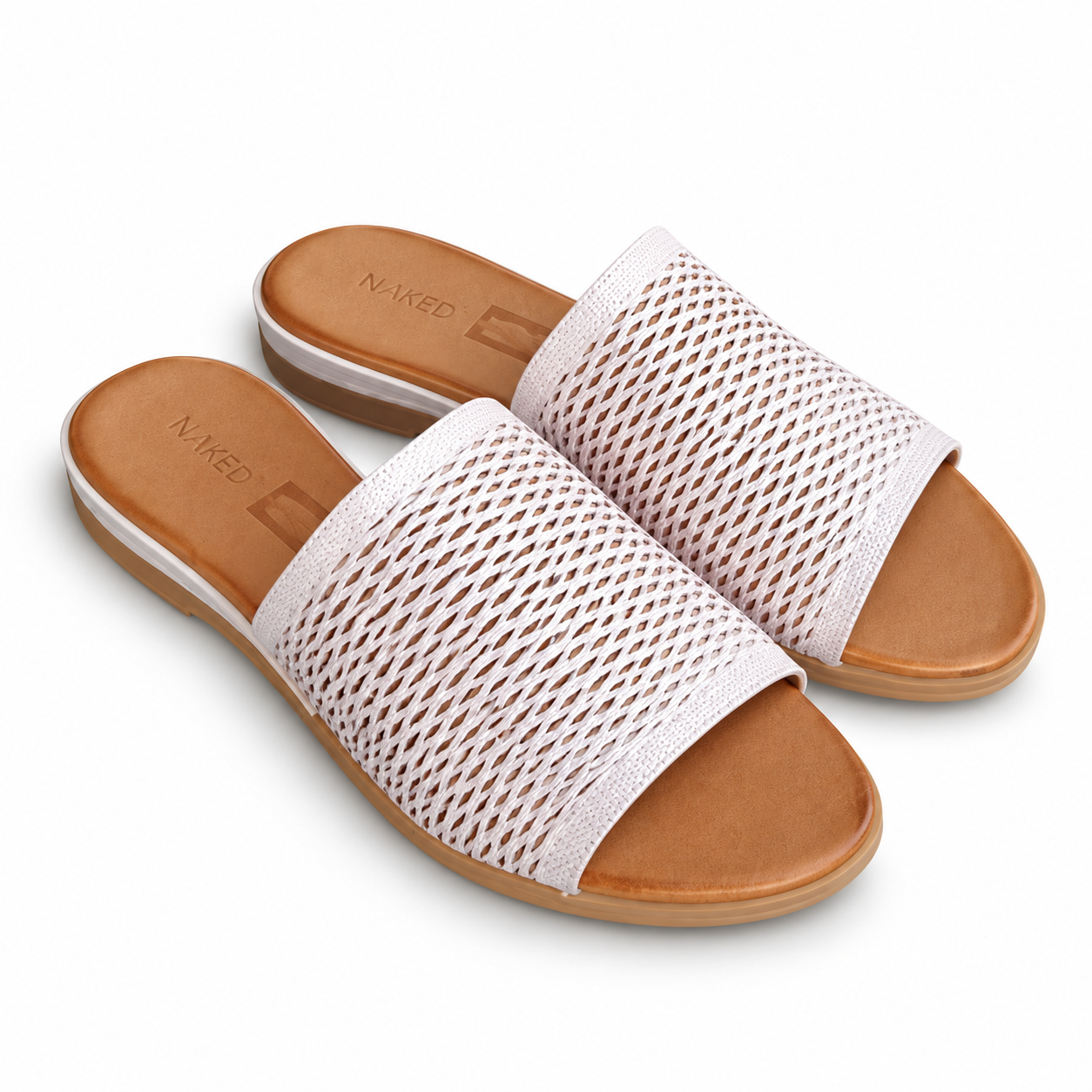 Papuci de damă din piele naturală, roz Azina Papuci de damă din piele naturală, roz Azina