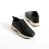 Sneakers damă din piele naturală negri Belem