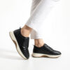 Sneakers damă din piele naturală negri Belem
