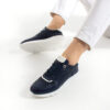 Pantofi sport-eleganți de damă albaștri din piele naturală Liviana