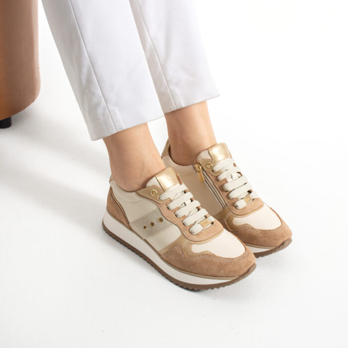 Sneakers damă roz din piele naturală Alexandria