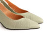 Pantofi eleganți verzi de damă, cu toc mic, din piele naturală Aylin