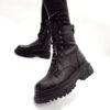 Botine negre din piele naturală Ursula